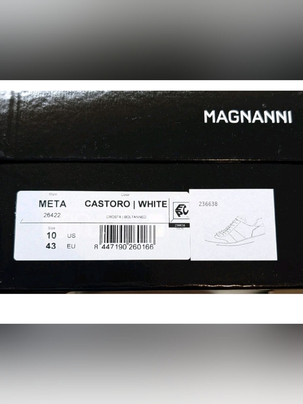 $498 Mens Magnanni "Meta" Leather Low-Top Sneakers Castoro/White US 10 - Picture 7 of 7